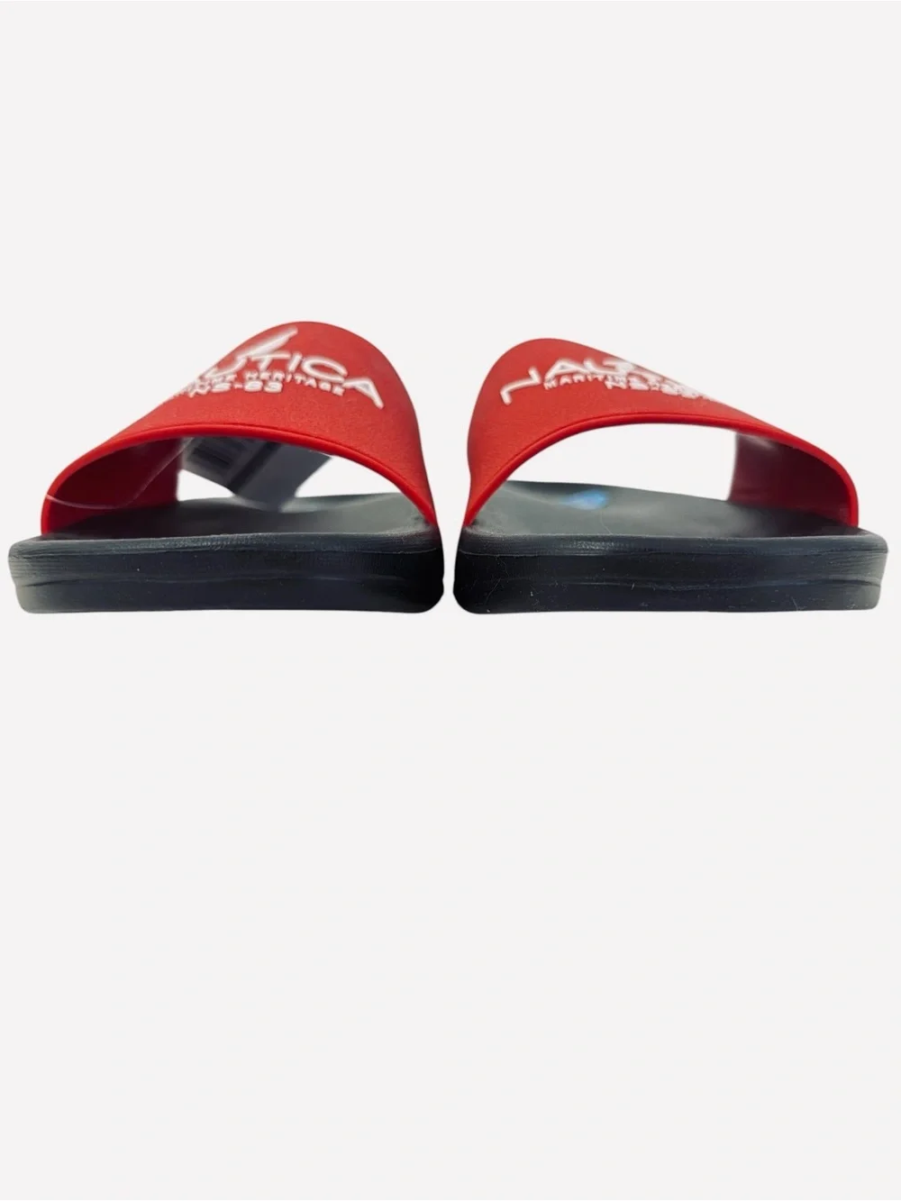 Nautica Men's Athletic Slide Comfort Sandal Shower Slippers Red/Black Size 10